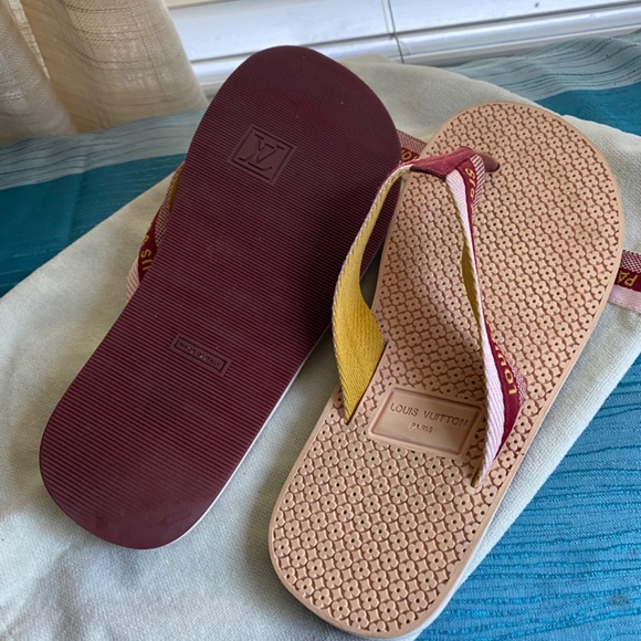 Louis Vuitton Bahia thong rubber sandals flip flops slippers beach spa slides 37 - Picture 8 of 8